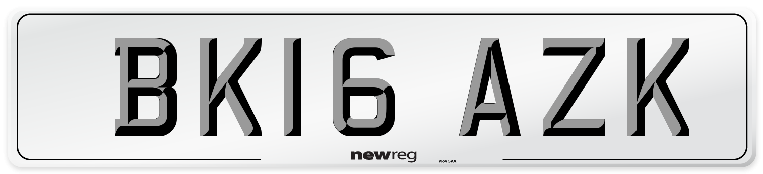 BK16 AZK Number Plate from New Reg